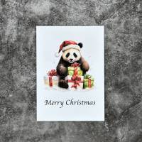 Panda Weihnachtskarte - Merry Christmas - Besondere Karte für Panda-Liebhaber Bild 10