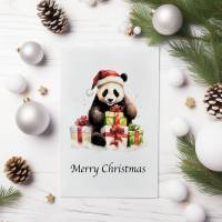 Panda Weihnachtskarte - Merry Christmas - Besondere Karte für Panda-Liebhaber Bild 4