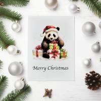 Panda Weihnachtskarte - Merry Christmas - Besondere Karte für Panda-Liebhaber Bild 5