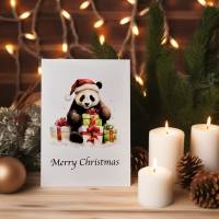 Panda Weihnachtskarte - Merry Christmas - Besondere Karte für Panda-Liebhaber Bild 6