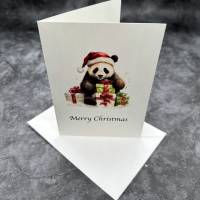 Panda Weihnachtskarte - Merry Christmas - Besondere Karte für Panda-Liebhaber Bild 7