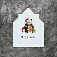 Panda Weihnachtskarte - Merry Christmas - Besondere Karte für Panda-Liebhaber Bild 8