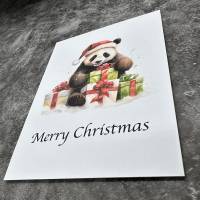 Panda Weihnachtskarte - Merry Christmas - Besondere Karte für Panda-Liebhaber Bild 9