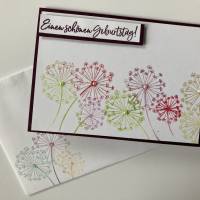 Geburtstagskarte mit Pusteblumen & Perlen Handarbeit Glückwunschkarte Bunt Karte UNIKAT Bild 1
