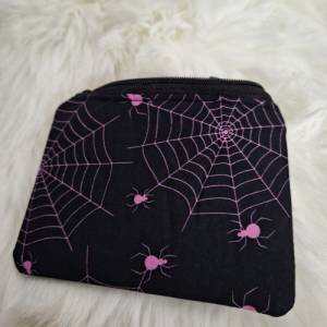 Geldbörse Schlüsselmäppchen Spinnennetz in schwarz pink Bild 4