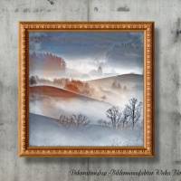NEBELIMPRESSIONEN Herbstzeit Landschaftsbild Holz Leinwand Print Wanddeko Landhausstil VintageStyle ShabbyChic kaufen Bild 4