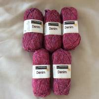 Baumwolle Denim 50 g, Farbe 36, rot, lila, weiß meliert, 100 % Baumwolle, Nadelstärke 3-4 Bild 3