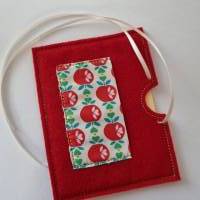 Gutscheinhülle und Blanco-Klappkarte - klein in rot "Äpfel" - mit Fach für Gutscheine in Scheckkartengröß Bild 5