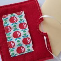 Gutscheinhülle und Blanco-Klappkarte - klein in rot "Äpfel" - mit Fach für Gutscheine in Scheckkartengröß Bild 7