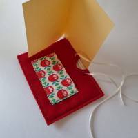 Gutscheinhülle und Blanco-Klappkarte - klein in rot "Äpfel" - mit Fach für Gutscheine in Scheckkartengröß Bild 8