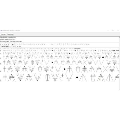 Häkelschrift, digitaler Font, Satzschrift zur Erstellung von Häkelanleitungen