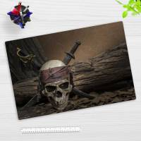 Totenkopf mit Piratensäbel - Jolly Roger – 60 x 40 cm – Schreibunterlage aus hochwertigem Vinyl – Made in Germany! Bild 1