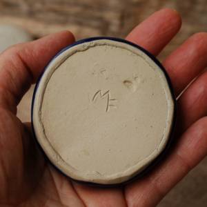Schmuckschälchen aus Steinzeug-Keramik in Dunkelblau und Weiß Bild 7