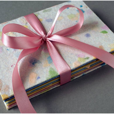 Briefpapierset mit 6 handgeschöpften Umschlägen, ca. 16 cm x 11,5 cm, Geschenk