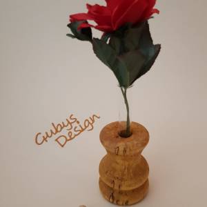 Blumenvase aus Holz, mit Glaseinsatz, Handmade, Unikat Bild 4