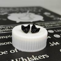 Ohrstecker mit Katzenköpfen aus Silber, Sphynx Katze Ohrringe, Gothic Schmuck, okkulter Ohrschmuck Bild 8