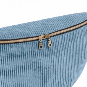 Bauchtasche Cord groß blau / Hipbag Cord / Crossbody bag Damen / Cord Tasche / Gürteltasche Cord / Geschenk für Frauen Bild 3