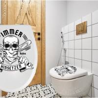 WC-Toiletten Aufkleber Pissing Rules Tür-Bad-Toilette-Cartoon Aufkleber-Wunschtext-Personalisierbar Bild 3
