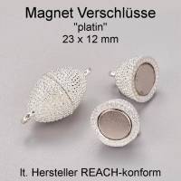 Magnet Verschlüsse - Farbe platin - ca. 23x12mm Bild 1