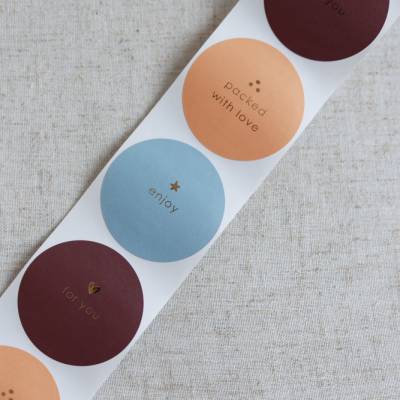 Aufkleber "for you" "enjoy" "packed with love" + Goldeffekt | runde Sticker | Verpacken von Best