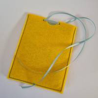 Gutscheinhülle und Blanco-Klappkarte - klein in gelb "Blume" - mit Fach für Gutscheine in Scheckkartengr Bild 10