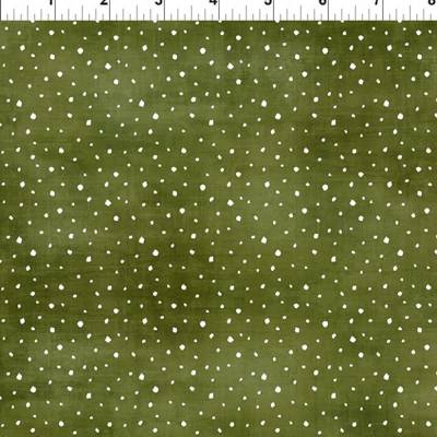 Patchworkstoff grün mit weißen Schneeflocken – Christmas Cats von Jason Yenter, 100% Baumwolle, 110cm breit