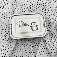 personalisierte Brotdose Edelstahl | Einschulungsgeschenk mit Namen | Geschenk für den Kindergarten | Brotbox mit Gravur Bild 2
