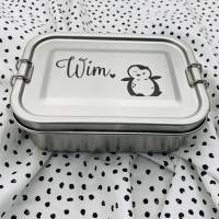 personalisierte Brotdose Edelstahl | Einschulungsgeschenk mit Namen | Geschenk für den Kindergarten | Brotbox mit Gravur Bild 4