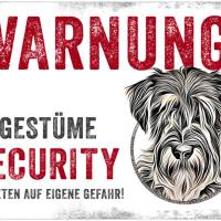 Hundeschild UNGESTÜME SECURITY (Schnauzer), wetterbeständiges Warnschild Bild 1