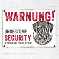 Hundeschild UNGESTÜME SECURITY (Schnauzer), wetterbeständiges Warnschild Bild 2