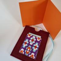 Gutscheinhülle und Blanco-Klappkarte - klein in weinrot "Blumen" - mit Fach für Gutscheine in Scheckkartengr Bild 8