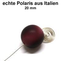 Perlen Polaris - rund - weinrot-schwarz - matt - ca. 20 mm Bild 1