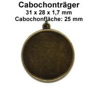 Cabochonträger - bronze - für 25 mm Cabochons Bild 1