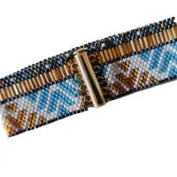 Breites Armband aus Miyuki Delicas und Bugle Beads Größe S/M, 17 cm Bild 2
