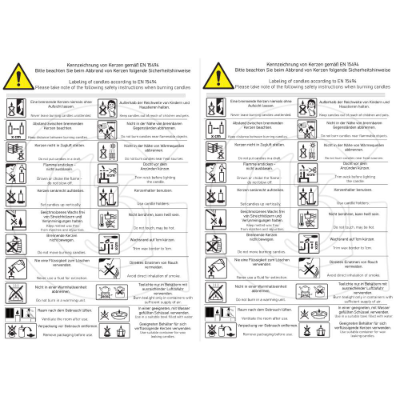 Sicherheits- und Warnhinweise für die Kerzenherstellung (DIN EN 15494) - Digitaler Download im PDF-Format (A5*2)