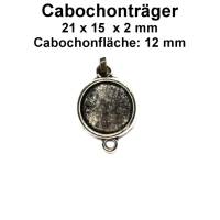 Cabochonträger - silber - für 12 mm Cabochons Bild 1