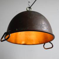 Deckenlampe aus altem Kupferkessel Upcycling Bild 1