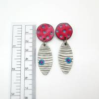 Ohrringe aus Fimo, Unikat, Ohrstecker aus Ton, lange Ohrringe, einzigartiges Geschenk für Frau Bild 9