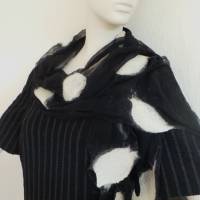 Damenschal aus Wolle und Seide (Chiffon), besonderes und einmaliges Tuch für den Sommer und Winter Bild 1