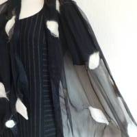 Damenschal aus Wolle und Seide (Chiffon), besonderes und einmaliges Tuch für den Sommer und Winter Bild 2