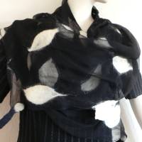 Damenschal aus Wolle und Seide (Chiffon), besonderes und einmaliges Tuch für den Sommer und Winter Bild 3