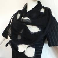 Damenschal aus Wolle und Seide (Chiffon), besonderes und einmaliges Tuch für den Sommer und Winter Bild 6