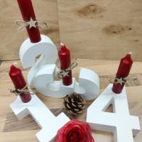 Adventszahlen Kerzenhalter Zahlen 1-4, Moderner Adventskranz aus Keraflott Bild 1