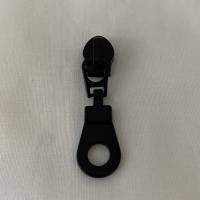 Zipper Circle, breit, mattschwarz / Schieber für Reißverschlüsse mit Spiralraupe Bild 1