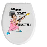 WC-Toiletten Aufkleber Großmutter Tür-Bad-Toilette-Cartoon Aufkleber-Wunschtext-Personalisierbar Bild 2