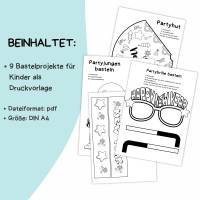Bastelvorlage Silvester Druckvorlage - Bastelideen zum Selberdrucken - Bastelbuch für Kinder - Digitaler Download Bild 2