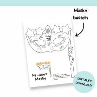 Bastelvorlage Silvester Druckvorlage - Bastelideen zum Selberdrucken - Bastelbuch für Kinder - Digitaler Download Bild 9