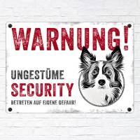 Hundeschild UNGESTÜME SECURITY (Border Collie), wetterbeständiges Warnschild Bild 2