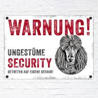 Hundeschild UNGESTÜME SECURITY (Pudel), wetterbeständiges Warnschild Bild 2