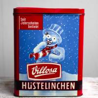 Vintage Blechdose Hustelinchen mit Schneemann Bild 3